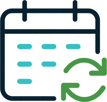 Calendar with a refresh arrow