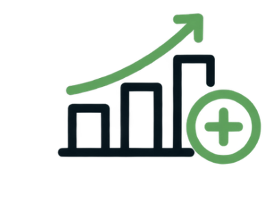 Growing bar chart representing practice growth